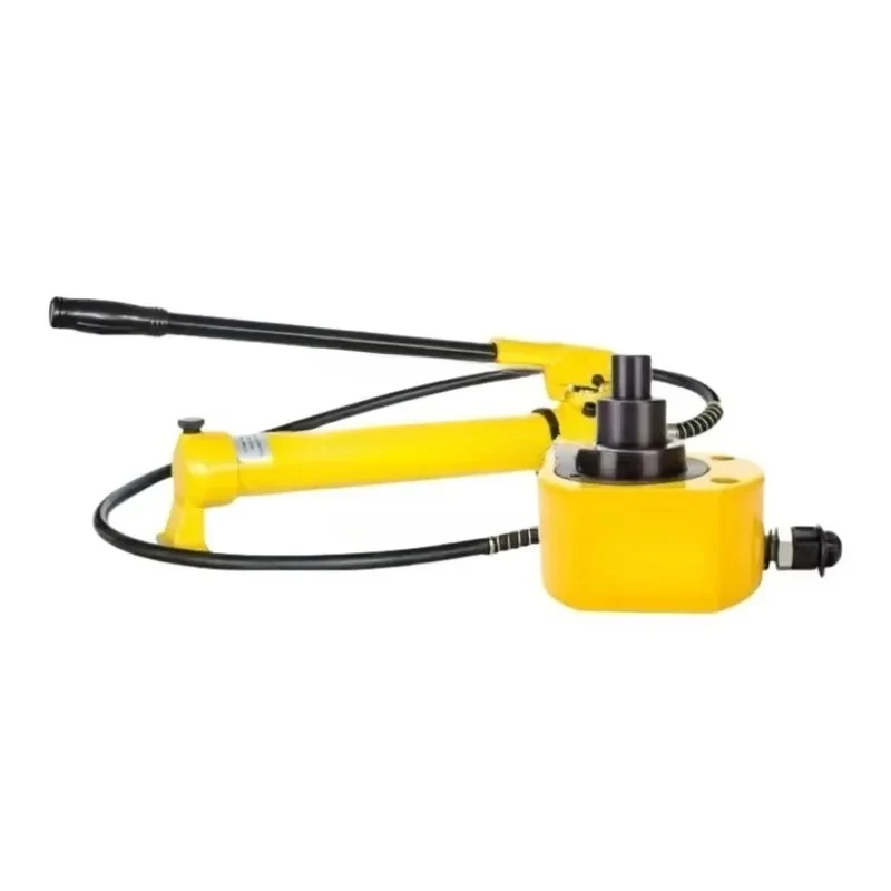 Hydraulic Ram Cylinder Jack Low Profile-0T Multi-Section Stroke -mm Steel Lifting Tools With Manual Pump