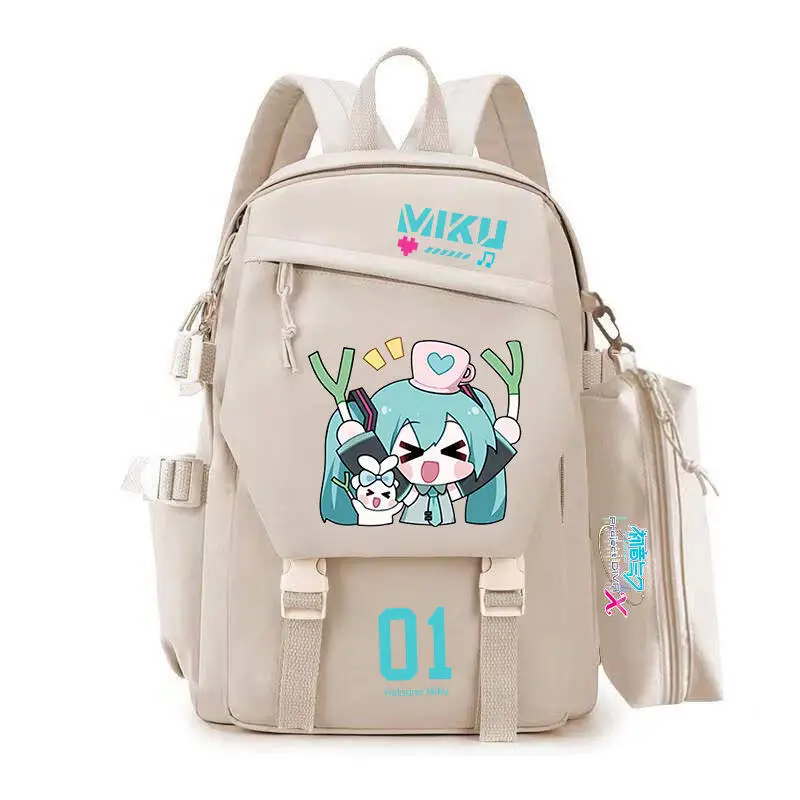 Sac à dos Kawaii Hatsune Miku imprimé Vocaloid, léger et tendance, pour les fans d'anime, idéal pour les trajets quotidiens et les voyages