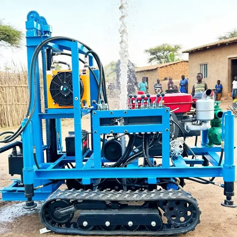 Customized Crawler Water Well Drilling Rig 22HP Diesel Hydraulic 180m for Agriculture Irrigation Use