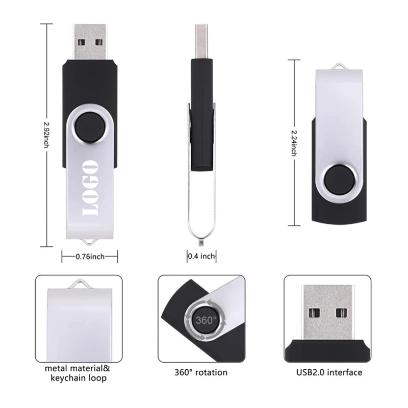 50PCS/Lot USB Flash Drive 1GB 2GB 4G 8GB Pen Drive 16GB 32GB Pendrive 64GB 128GB 2.0 Gift USB Stick Free Custom Logo For Gifts