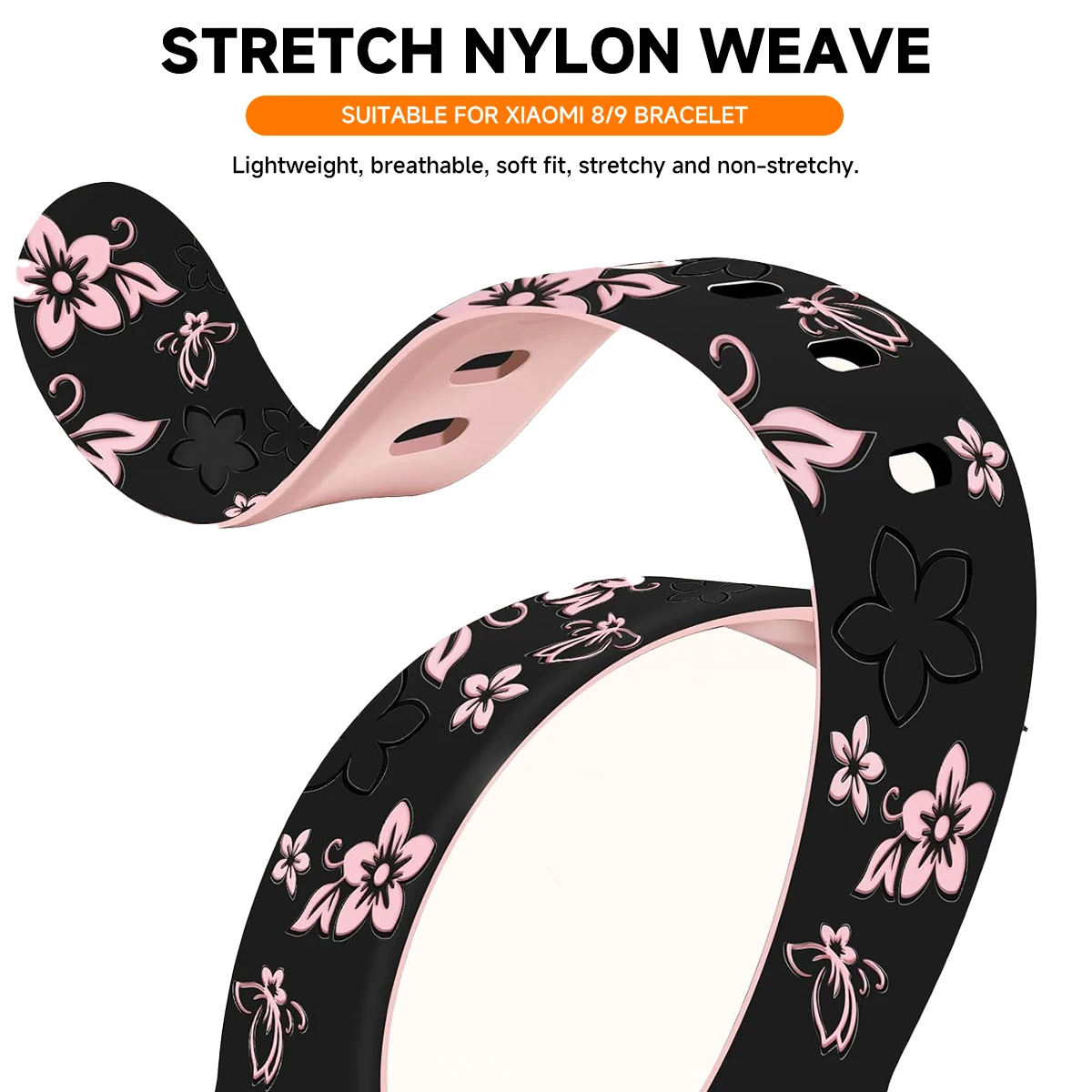 Pulseira de banda gravada para mi band 8 xiaomi pulseira de silicone para xiaomi band 8 pulseira original para mi band 9 pulseira de substituição m8