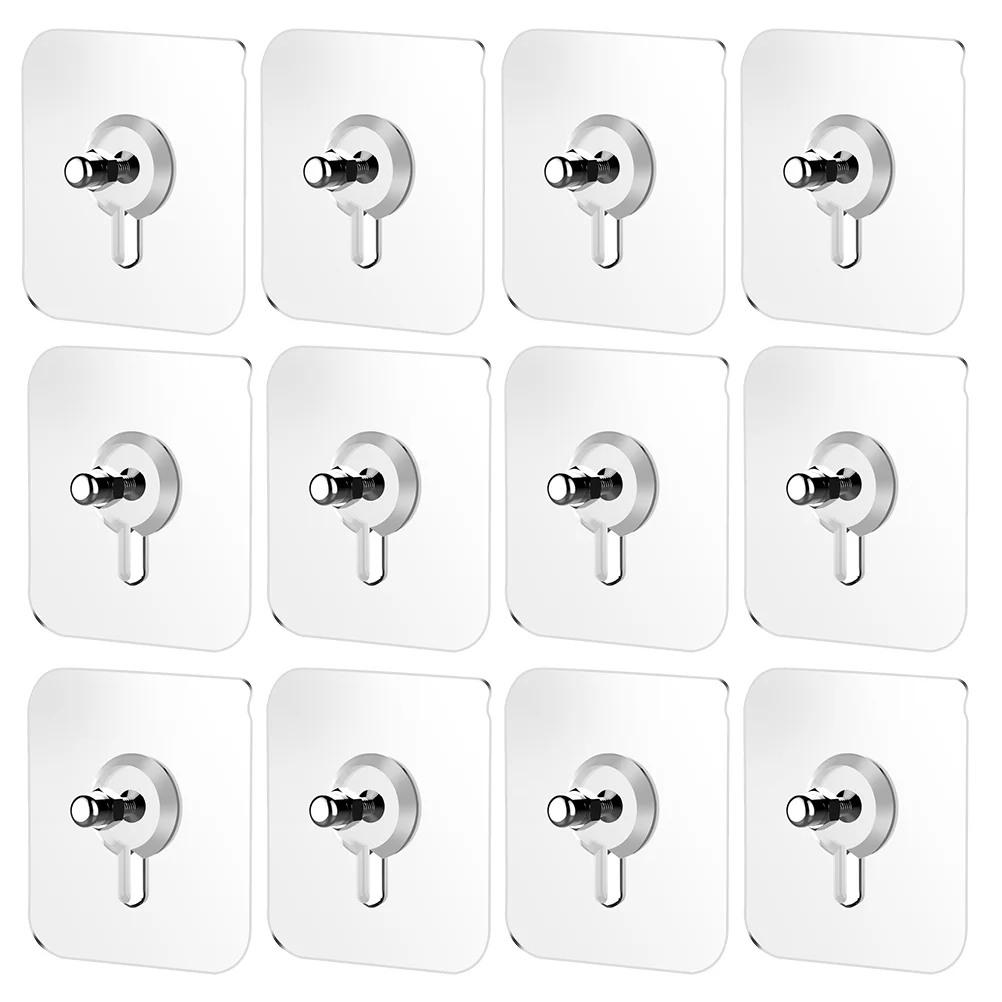 20 Pcs Self-adhesive Hooks No Trace Screw Sticker to Hang Caps Kitchen Coat Hanger Removable