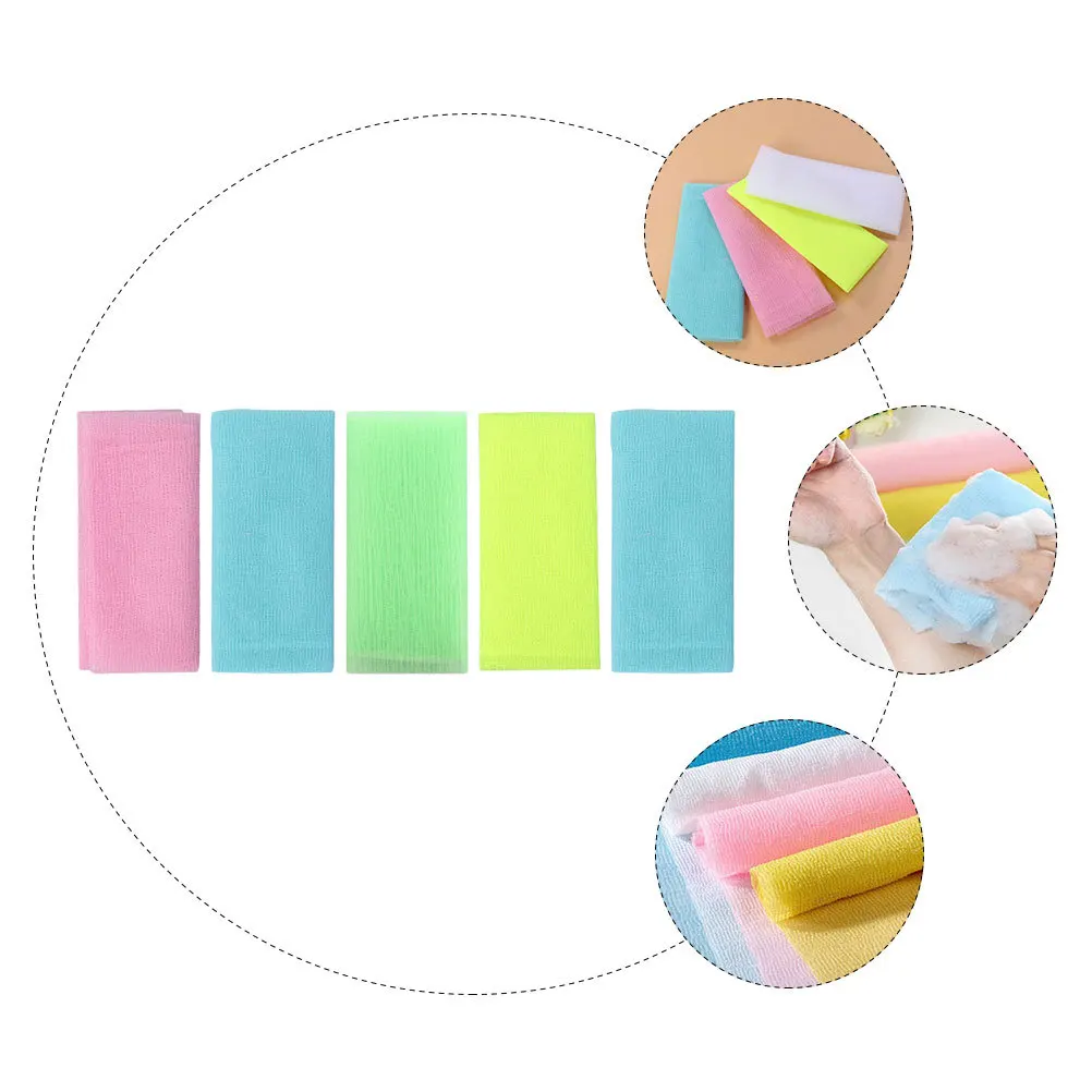 

5Pcs Back Strips Exfoliating Bath Towels Long Body Scrub Towels Soft Foam Shower Towel Home Bathing Supplies Remove Horniness