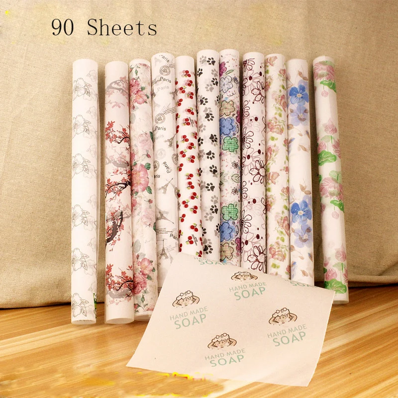 90 Sheets Translucent Packaging & Wrapping Wax Greaseproof Paper For Diy Handmde Homemade Soap Packing Supplies 21 x 15 cm