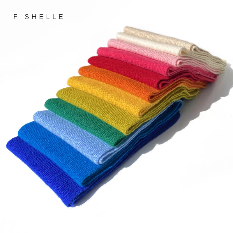 luxury cashmere knitted scarves solid color women or men winter scarf adults warm thick wool scarf kids children