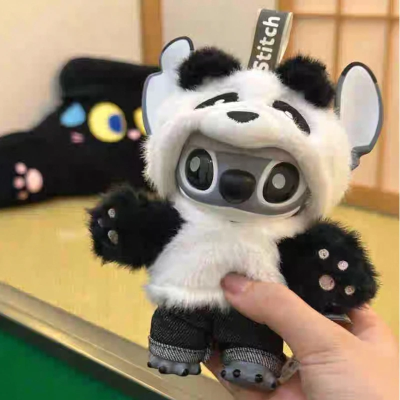 

New Anime Panda Plush Stitch Elevator Pendant Collectible Original Vinyl Figure Model Decoration Toys boys girls Birthday Gifts