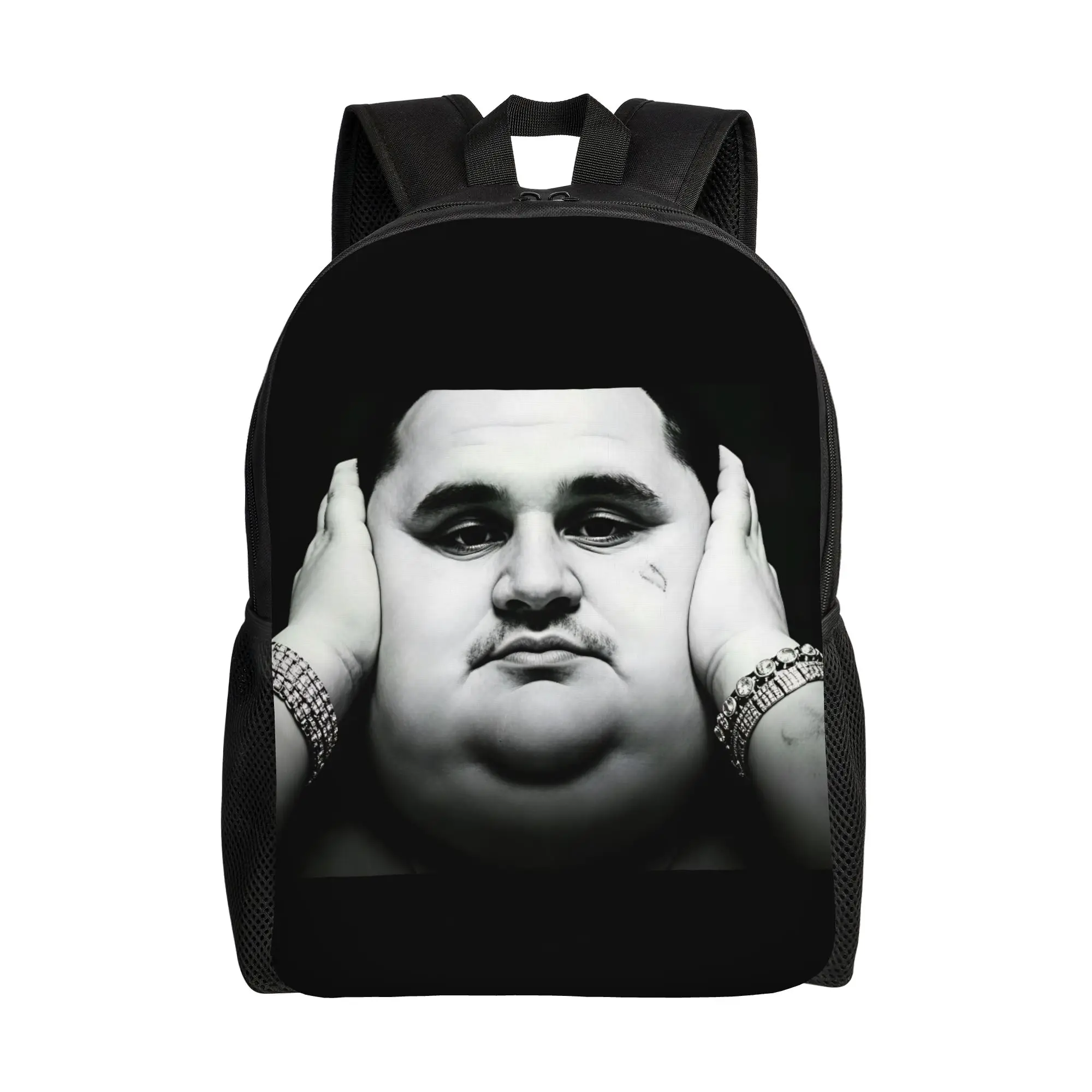 Charlie Kirk Heavy Man Diamond Bracelets Black White Portrait Backpack  Travel Backpacks Male School Bags Pattern Rucksack