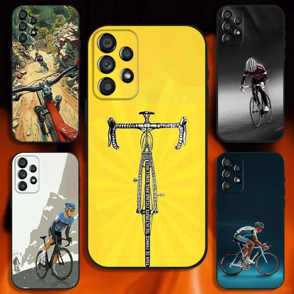 

T-Tour De France Bicycle Phone Case For Samsung Galaxy A20,A21s,A22,A31,A32,A52,A53,A72,73,A80 Soft Black Cover
