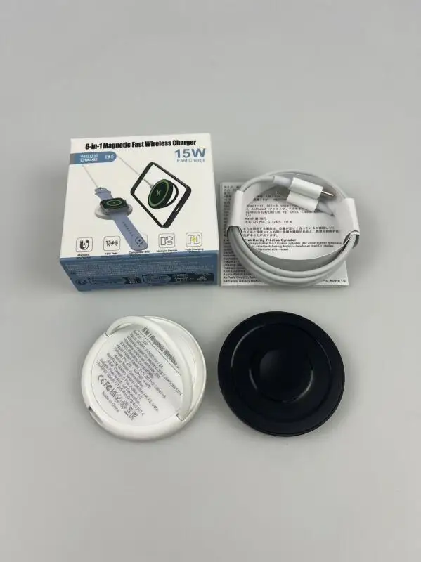 U37 شاحن لاسلكي مغناطيسي شاحن سريع لساعة أبل/جالاكسي/هواوي جوجل بيكسل شاحن لاسلكي سماعات #2