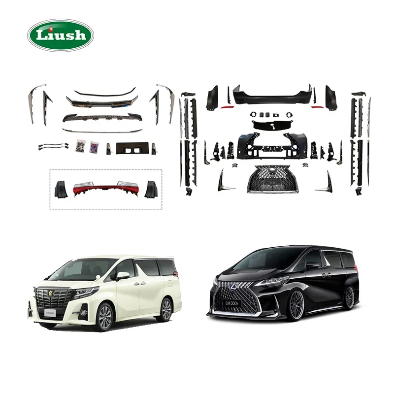 

Liush Style Body Kit for ALPHARD to LEXUS LM MODEL Upgrade Kit Front Bumper with Grille Rear Car Bumper 2019+