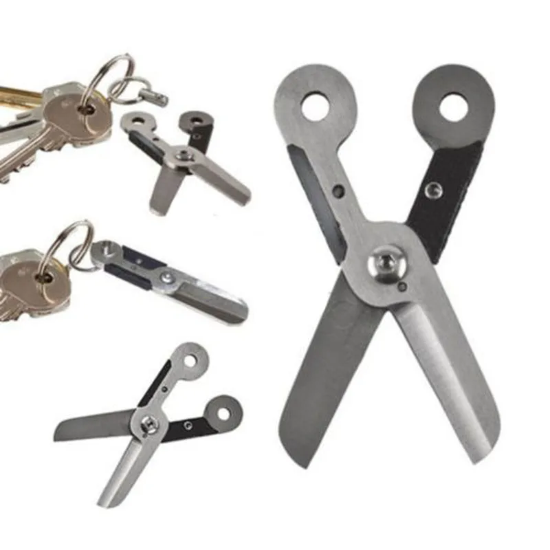 pocket tool edc key adget keychain gear multi kit travel hike chain fold outdoor camp mini spring scissor cut cutter ring latch