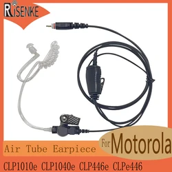 RISENKE-Auricular de Tubo de Aire con Micrófono PTT para Motorola, CLP1010e, CLP1040e, CLP446e, Kit de Vigilancia por Radio, Auricular