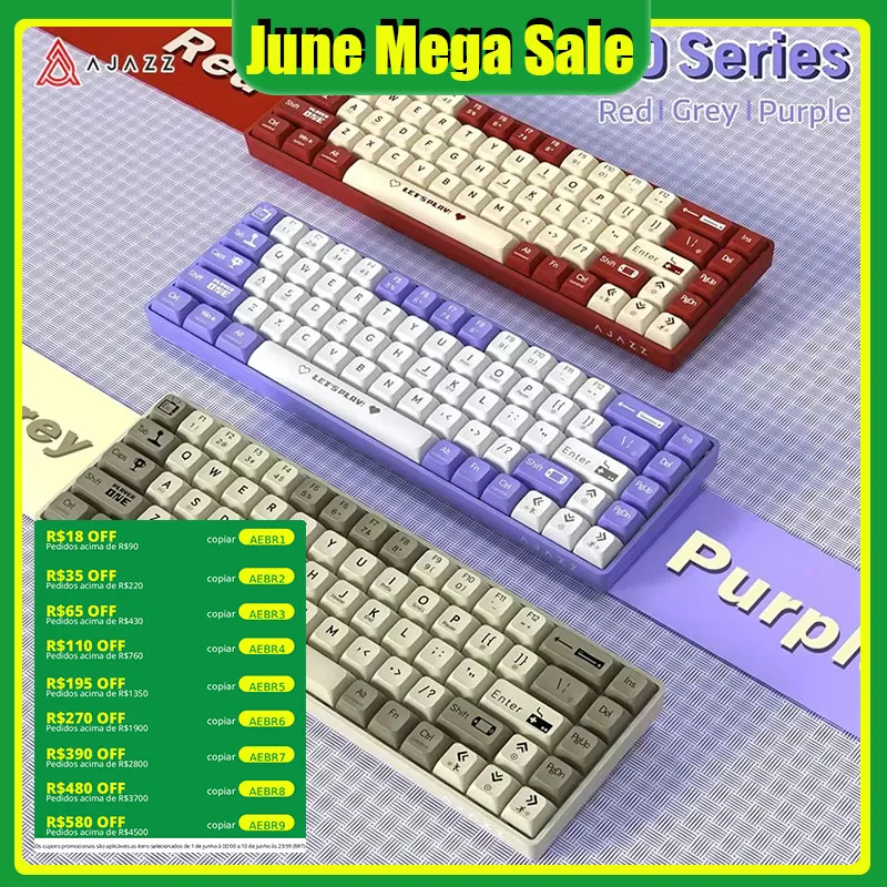 AJAZZ AK680 65% Wired Gaming Mechanical Keyboard Hot Swap Mini Keyboard Custom Keycap Gasket for Pc Laptop