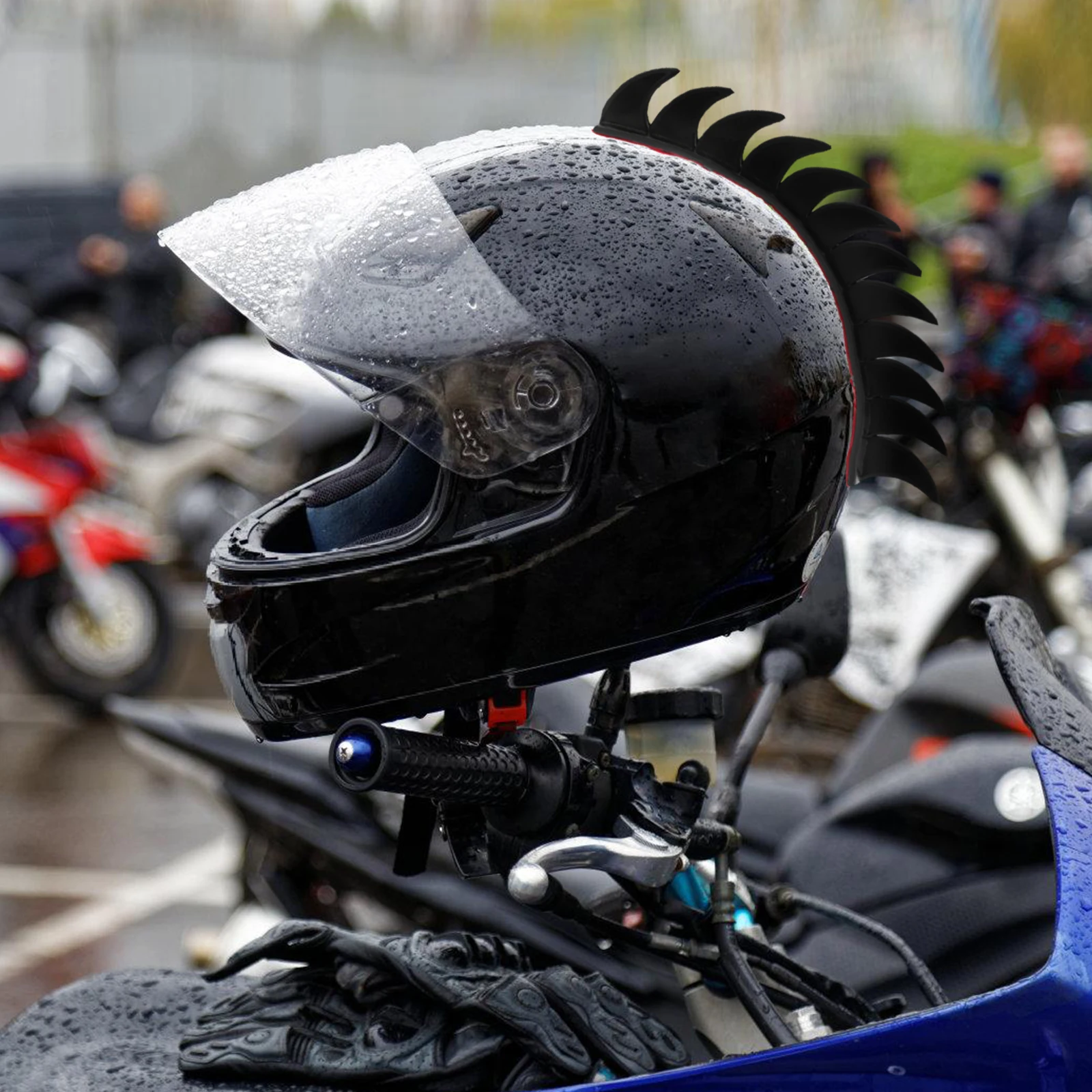 Black Arc-Shaped Decoration Strip Retro Style Motorcycle Customization Personalized Accessory Patch for