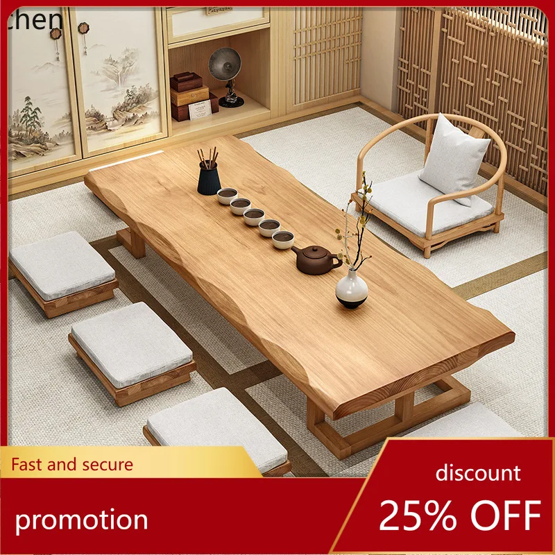 HXL Tatami Coffee Table Solid Wood Zen-style Coffee Table Multi-person Low Table and Chair Set