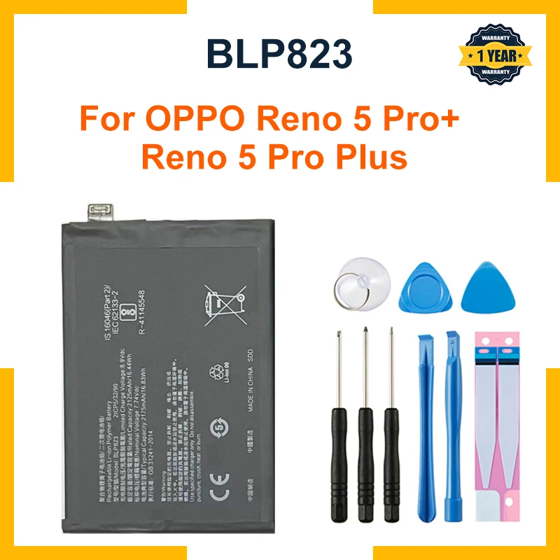 1x 4350mAh 16.83Wh BLP823 Replacement Battery For OPPO Reno5 Pro Reno 5 Pro 5G Batteries