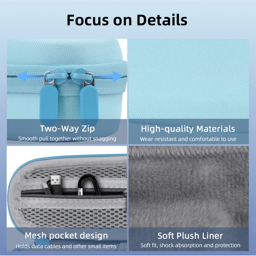 DJI Osmo Pocket 3 ポータブルキャリングケース カラビナ付き ハードキャリング収納ボックス ジッパー開閉 カメラ収納アクセサリー