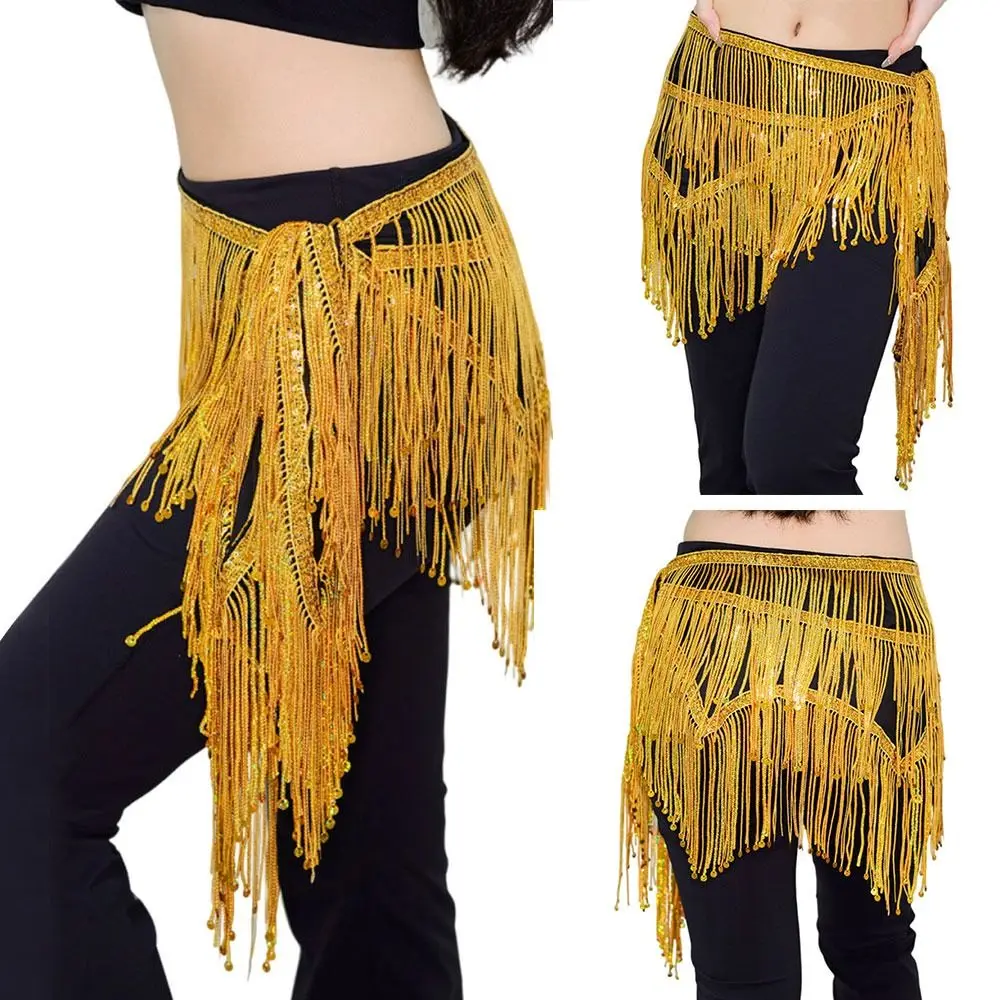 Mode gland danse du ventre hanche écharpe paillettes Crochet femmes ceinture jupe bohème taille chaîne spectacle Costumes