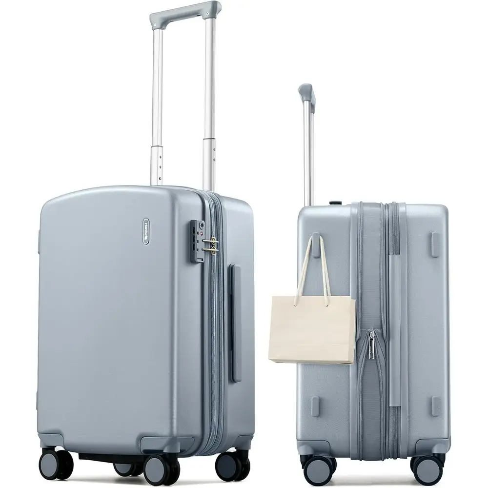 

Expandable 20 Inch Airline Approved Hard Shell Carry-On Suitcase with Wheels, Lightweight Travel Luggage for Men & Women, TSA Lo
