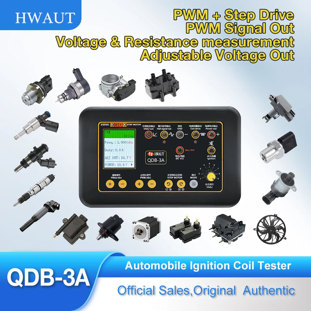 QDB-3A 2A Tester automatycznej cewki zapłonowej Samochodowy silnik krokowy na biegu jałowym Zawór elektromagnetyczny Wtryskiwacz Siłownik Detektor usterek Sterownik Generator PWM