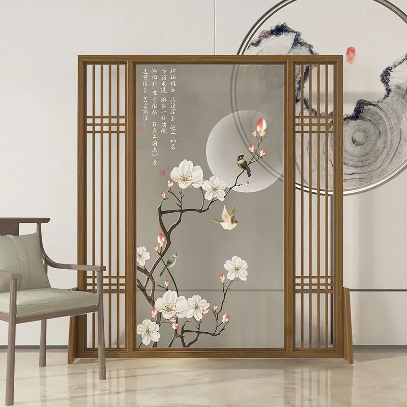 Partición de pantalla, sala de estar, nuevo porche de madera maciza de estilo chino, bloqueo de puerta de entrada, rejilla de oficina en casa, pantalla de asiento hueco
