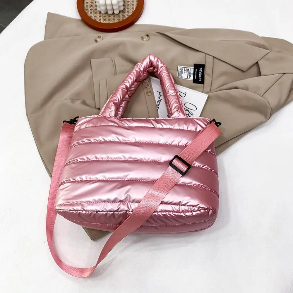 

Women Fashion Nylon Embroidery Thread Crossbody Bag Winter Solid Color Handbag