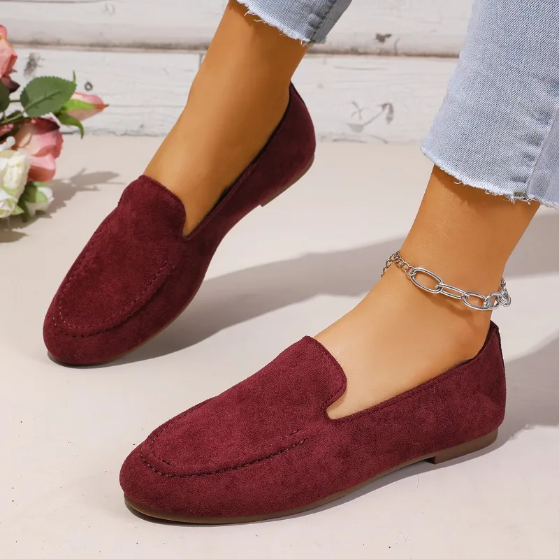 

Кожаные туфли на плоской подошве, весна и осень, круглый носок, глубокий рот, мягкие нескользящие низкие кеды, одинарные