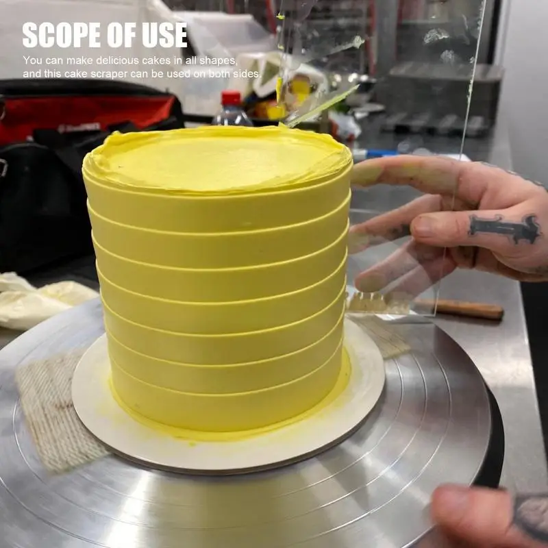 10 Pcs Portable Cake Scraper Smoother Durable Acrylic Cake Decorating Gadgets Lightweight Transparent Design Cake Baking Tools