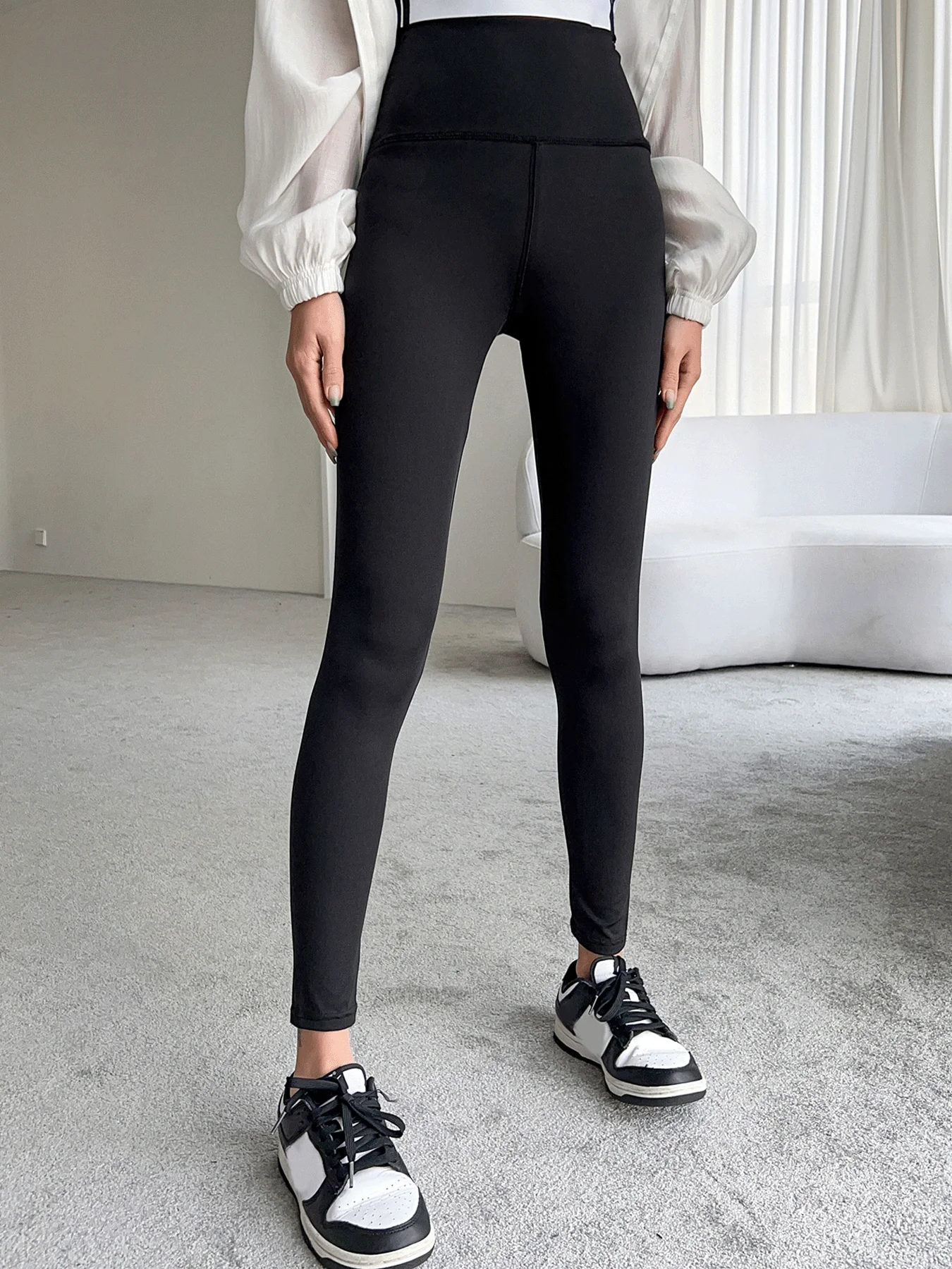 Leggings de cintura alta para mujer con pantalones deportivos finos y de alto estiramiento de otoño, pantalones de yoga negros ajustados y adelgazantes