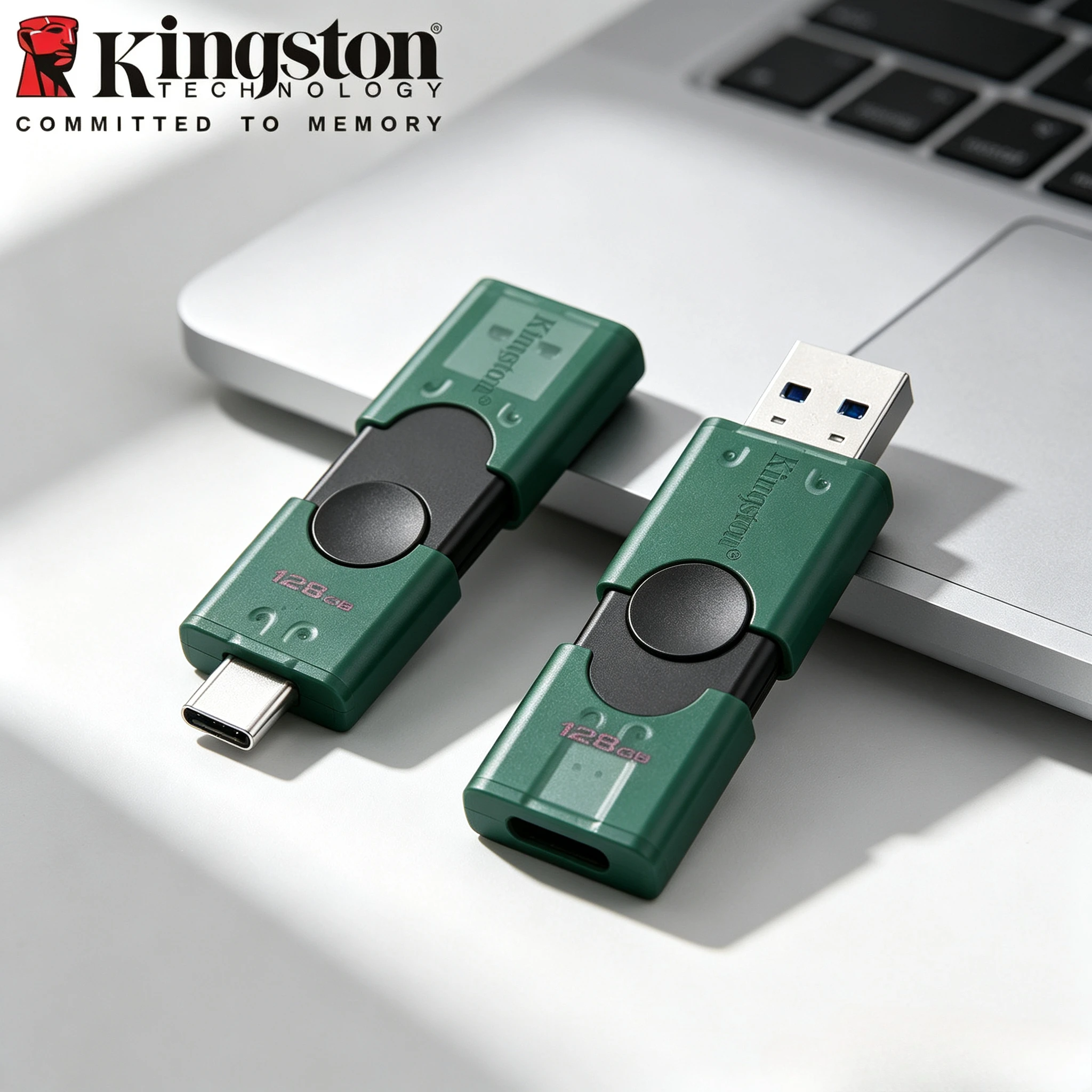 Original Kingston USB 3.2 Dual Type-C USB-A Flash Drive 128GB 256GB OTG Pendrive Memory Stick for iPhone 15 16  DTDEG2 U Disk
