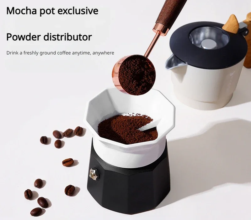 Mocha Pot Powder Dispenser New Type of Coffee Pot Powder Ring Non pressure Rotating Flat Plate Quick Powder Dispenser 1PC