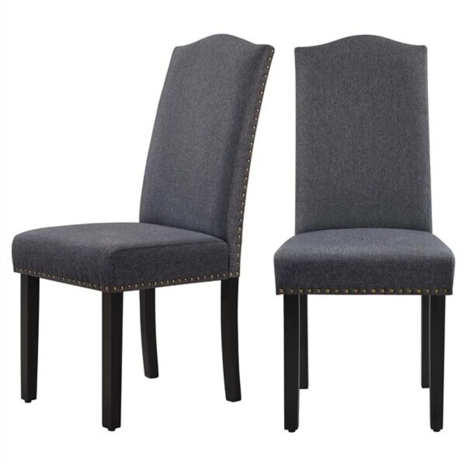 Wood Classic Dining Chairs Set of 2 Fabric Upholstered Tall Back Kitchen Chair United States