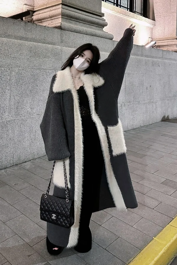 

Свитера Джемперы Кардиганы Женский кардиган Красный женский массивный тканевый узор Свободный зимний готический панк-стиль Теплый сладкий спортивный