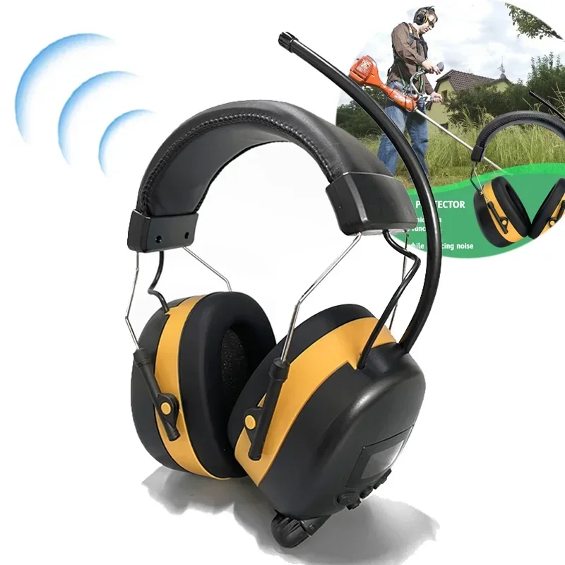 Upgraded 5.3 Bluetooth Hearing Protection AM FM Radio Headphones, Noise Reduction Safety Earmuffs for Mowing Lawn Work