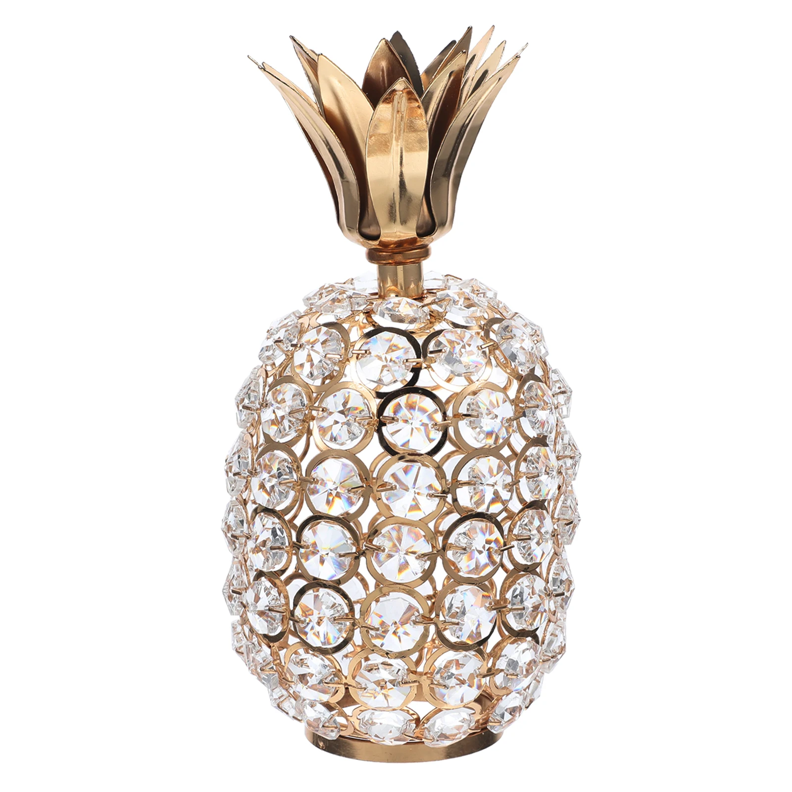 

Crystal Pineapple Figurine Metal Home Decor Living Room Office Party Supplies Novel DecorFruit Christmas