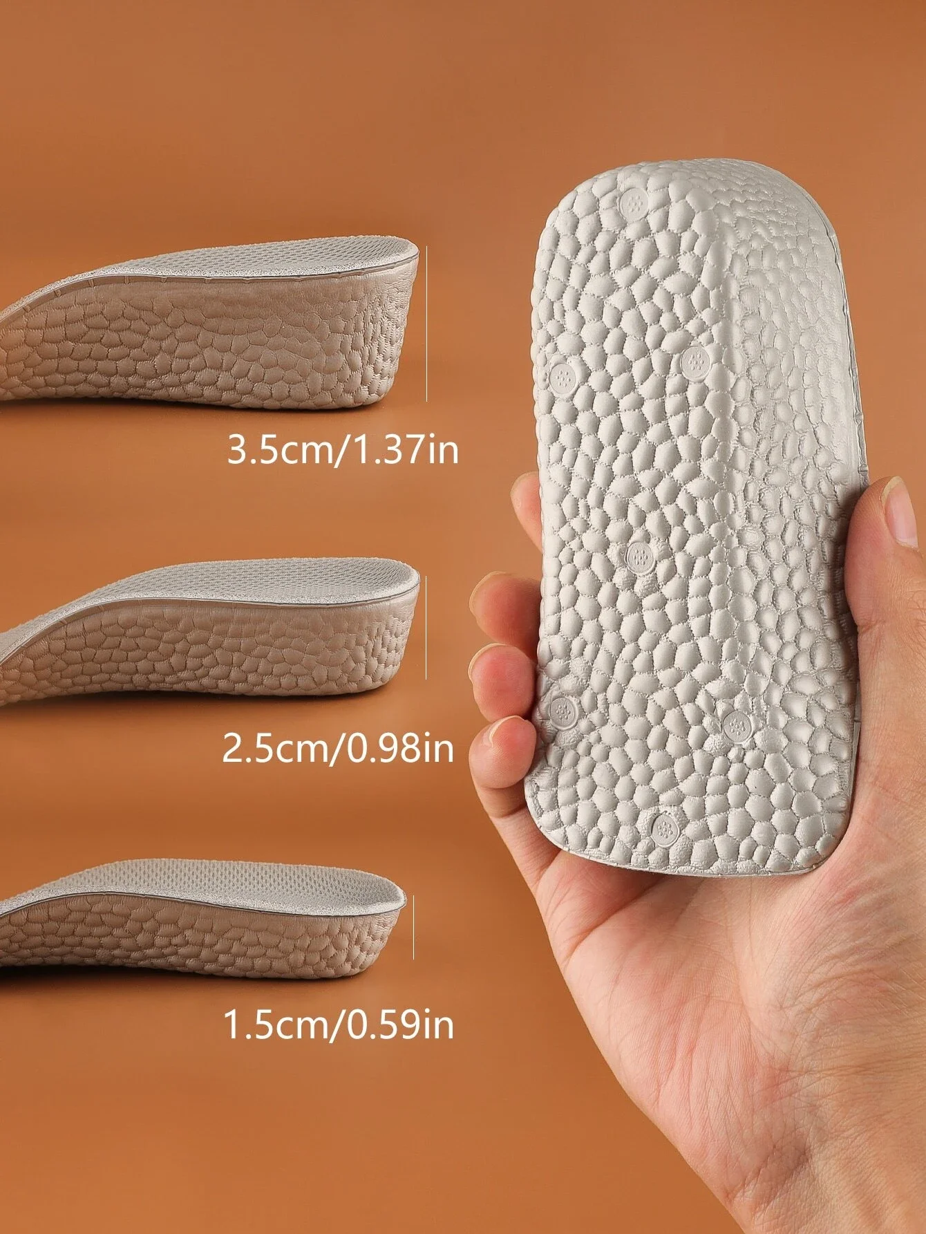 Height Increase Insoles - Heel Lift Inserts For Leg Length Discrepancies And Achilles Tendonitis, Heel Cups For Men And Women