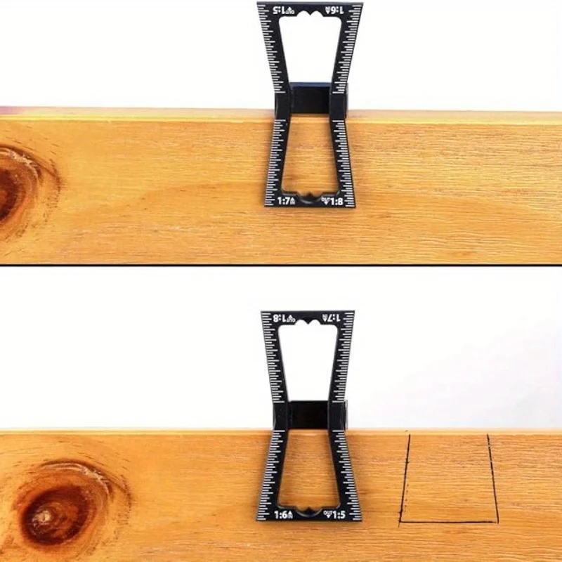 1pc Dovetail Marker Guide Dovetail Making Template Marking Ruler Aluminum Alloy Dovetail Gauge Guide Featuring 1:5 1:8 Slopes
