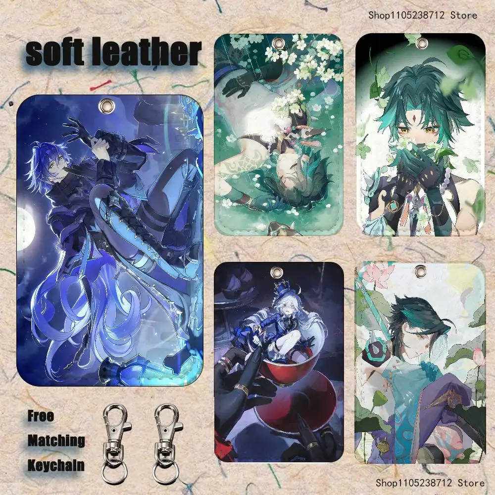 

Game Hot G-Genshin-S Holder Keychain For Bank Business Work Card Holder Student Card Protective Case Bus Card