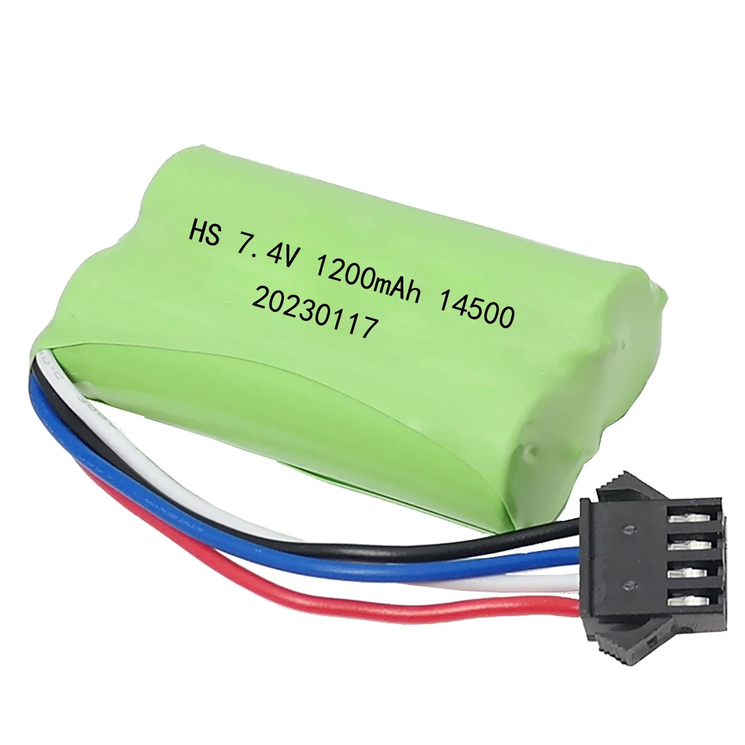 7.4V 1200mAh 14500 LiPo Battery with Charger, Rechargeable Replacement Pack for RC Cars and Electric Water Bullet Toys Gun