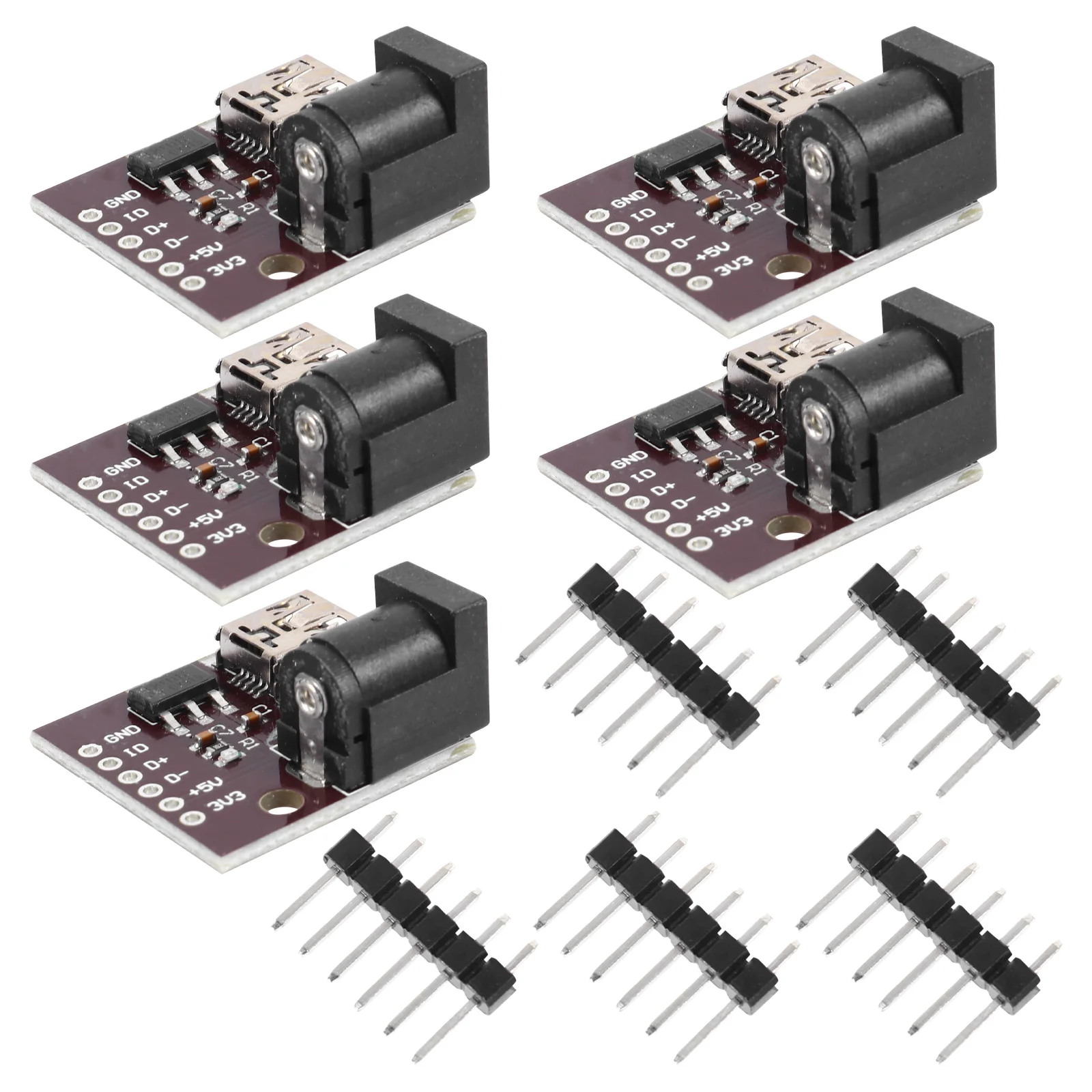 

5pcs Usb Power Module 5V Charging Port Module Mini Overload Protection Low Power Durable Easy Installation