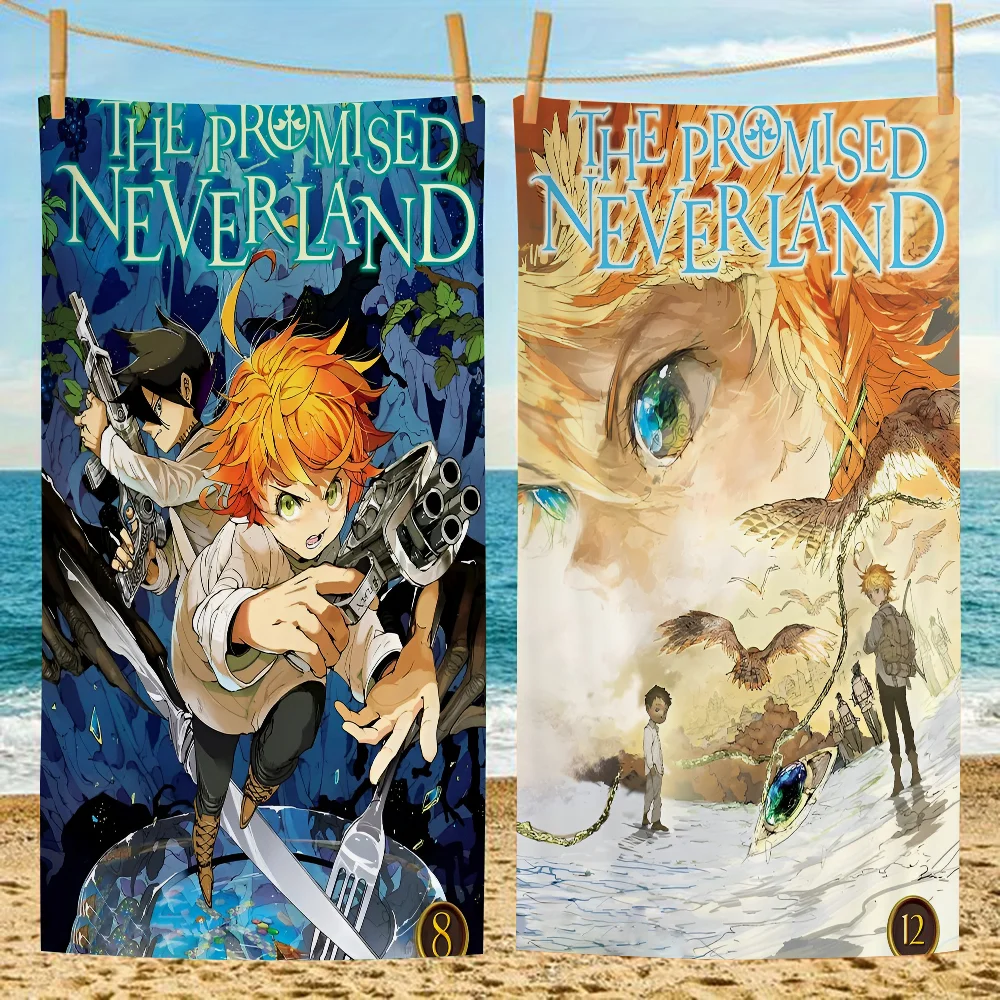 

Cartoon The Promised Neverland Anime Beach Swimming Towel Soft Absorbent Washcloth Children's Gifts For Kids Travel Camping Gym