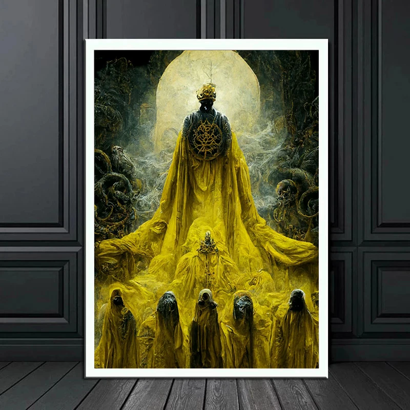 Cthulhu Myth King of Yellow Clothes Hastur Poster Lovecraft Horror Canvas Painting Wall Prints Picture Room Home Decor No Frame