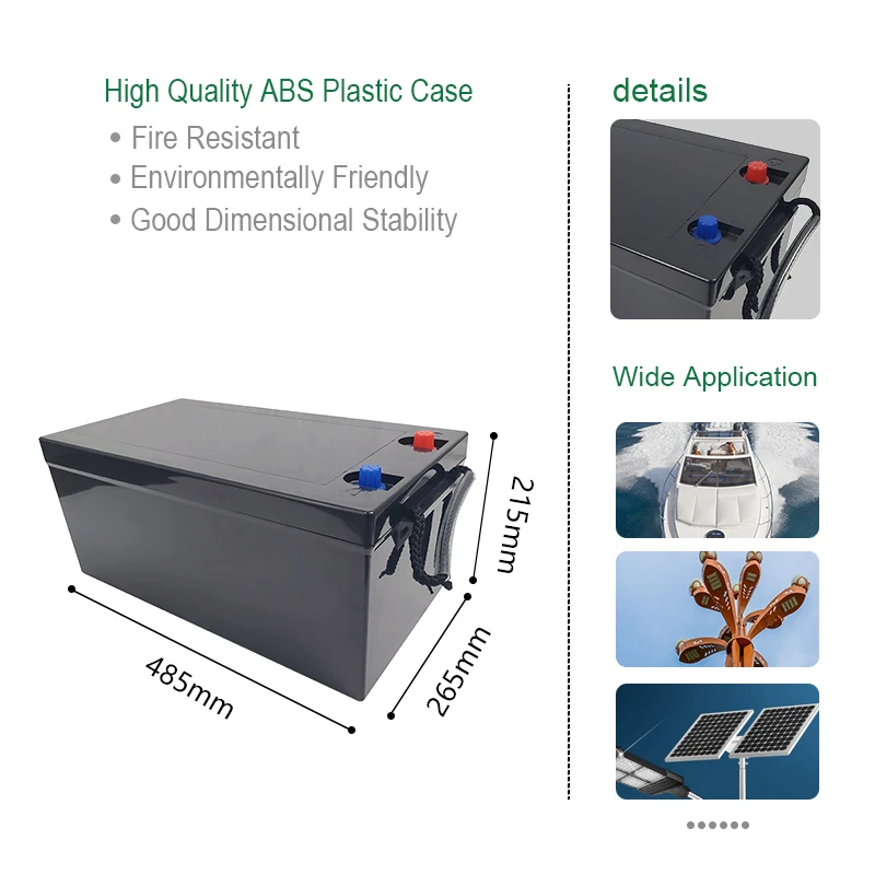 Rechargeable Deep Cycle 12V 200AH Lifepo4 Lithium Ion Battery Solar 12 Volt