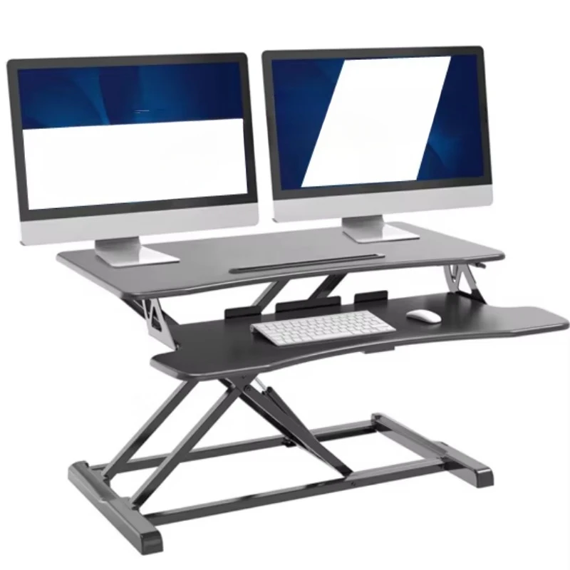 Computer Monitor Standing Desk Height Adjustable Sit Stand Desk Supplier Standing White Black Reception Desk