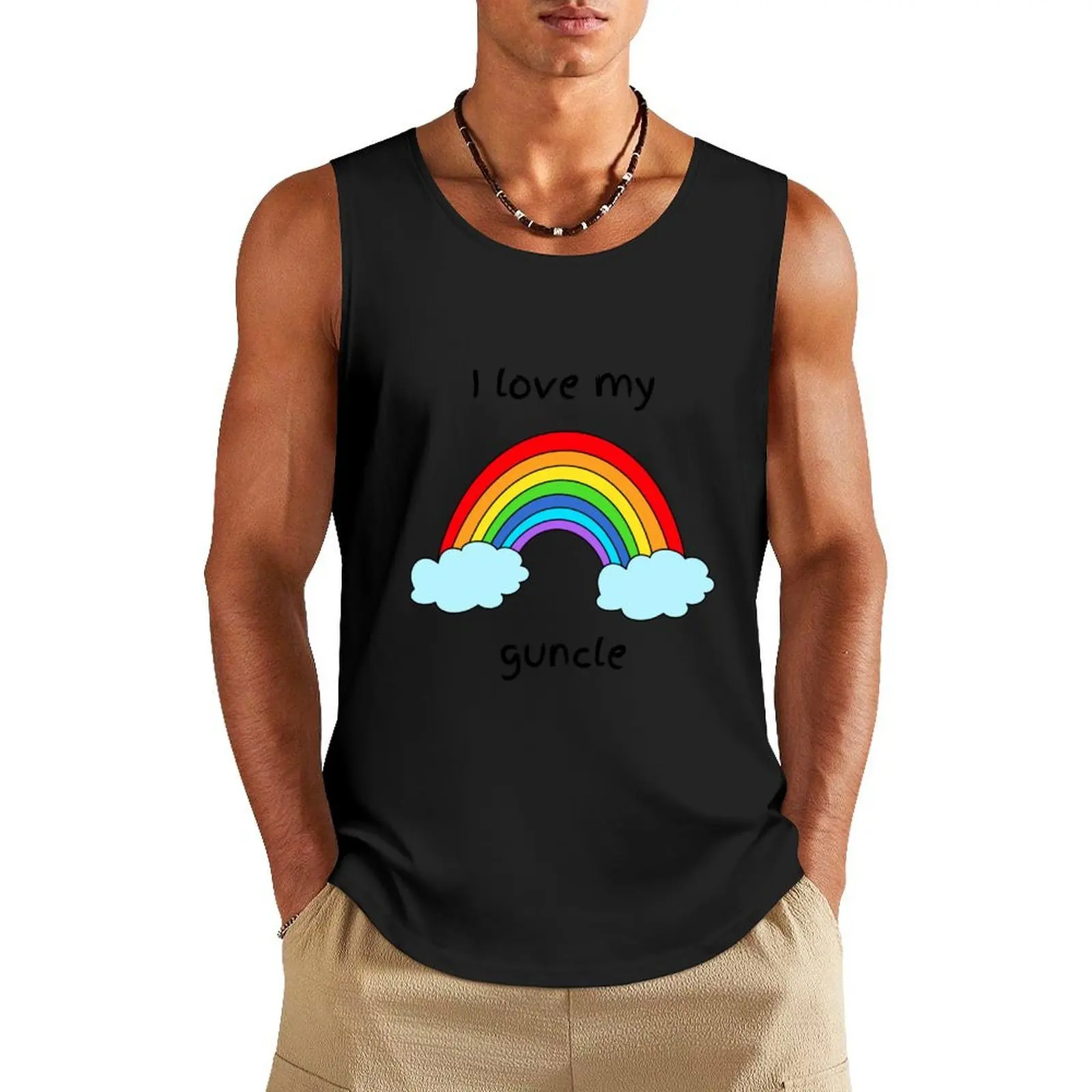 

I love my guncle - Rainbow Tank Top new in tops & t-shirt muscle t-shirt Gym t-shirt man