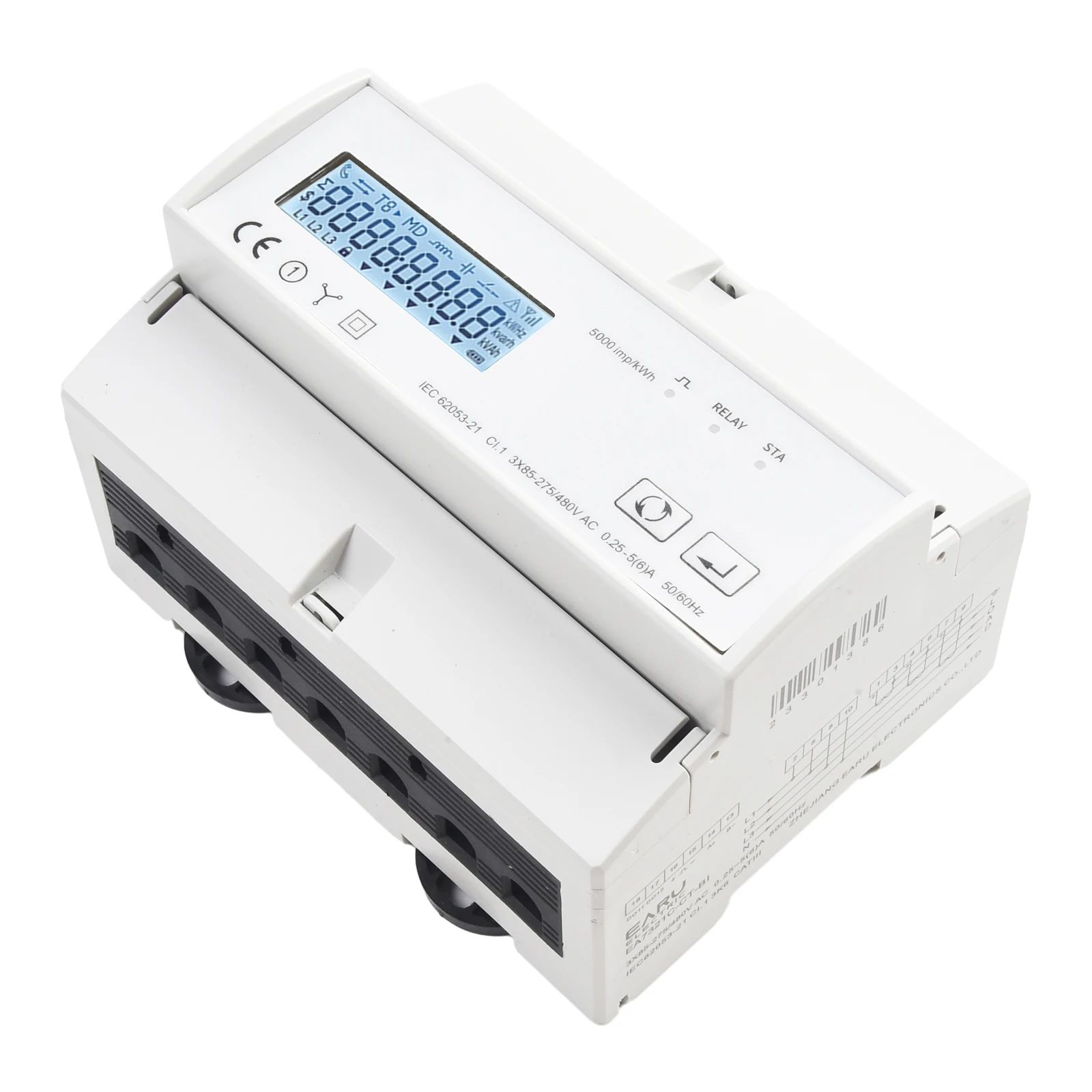 Three Phase Bidirectional KWh Energy Meter with WiFi For Tuya Support 200A Coil Voltage Current Power Monitoring System