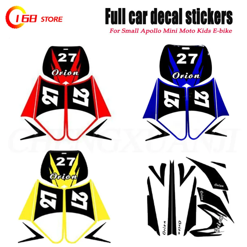 

Full car decal stickers For Small Apollo Mini Moto Kids E-bike Dirt Pit Bike 47cc & 49cc