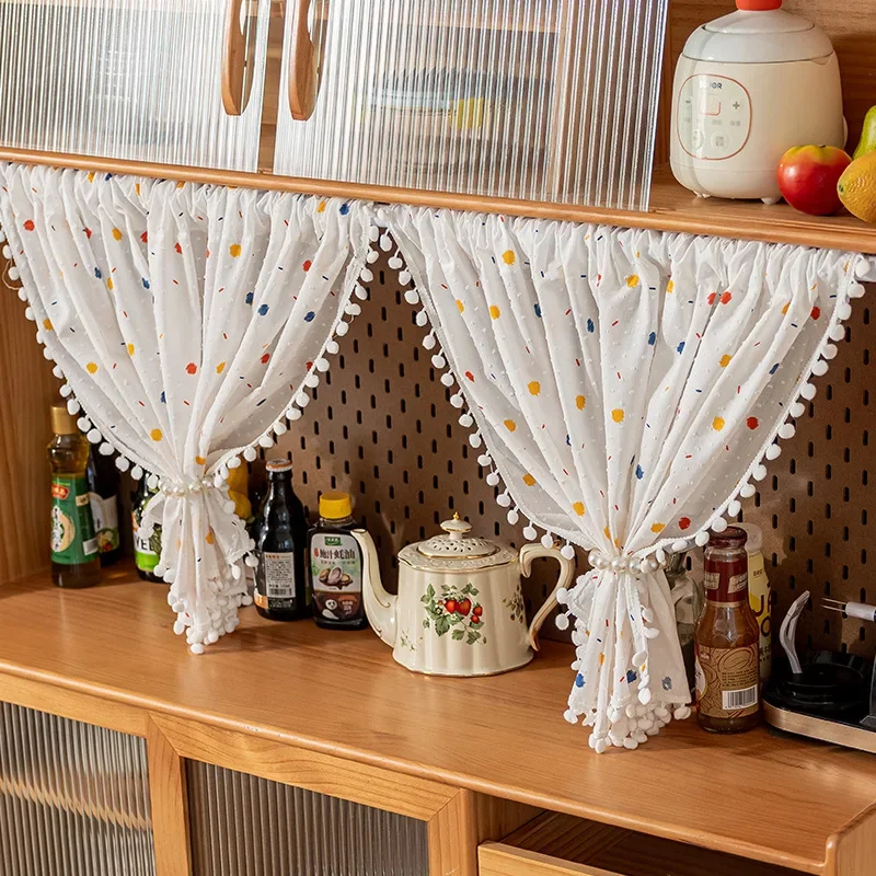 

1Panel Semi-Blackout Curtains for Bedroom Colorful Polka Dots Printed Curtain Decoration Living Room Kids Room Rod Pocket Drapes