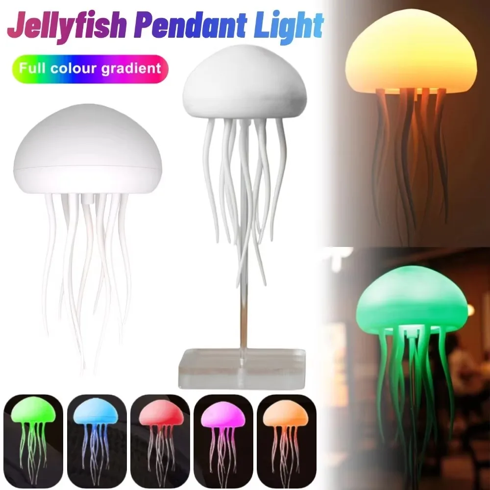 

Jellyfish Lamp, Voice Control Jellyfish Lamp with Dancing Legs, RGB Gradient Jellyfish Bedside Lamp, Rechargeable Jellyfish LED