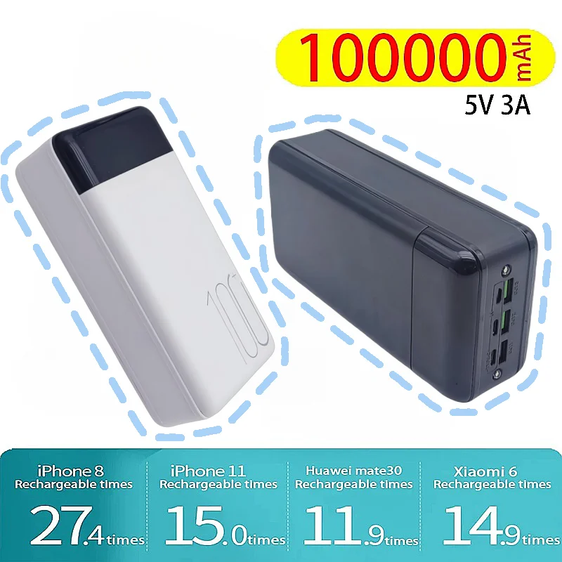 

Power Bank 100000 mAh QC PD 3.0 Powerbank с быстрой зарядкой 100000 Внешнее зарядное устройство мАч Poverbank